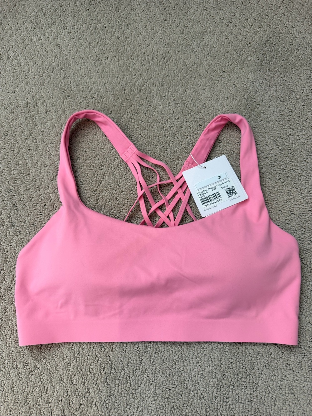 lululemon athletica Pink Lattice-Back Sports Bra